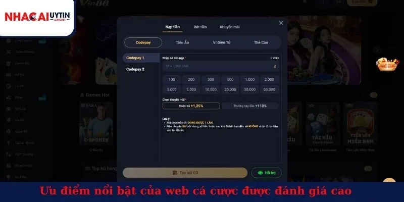Ưu điểm nổi bật của web cá cược được đánh giá cao